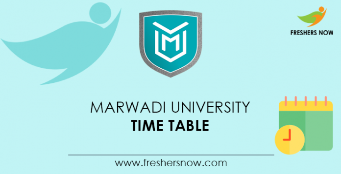 Marwadi University Time Table