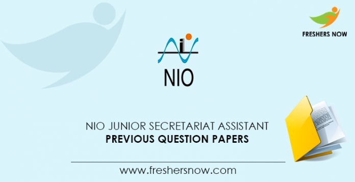 NIO Junior Secretariat Assistant Previous Question Papers