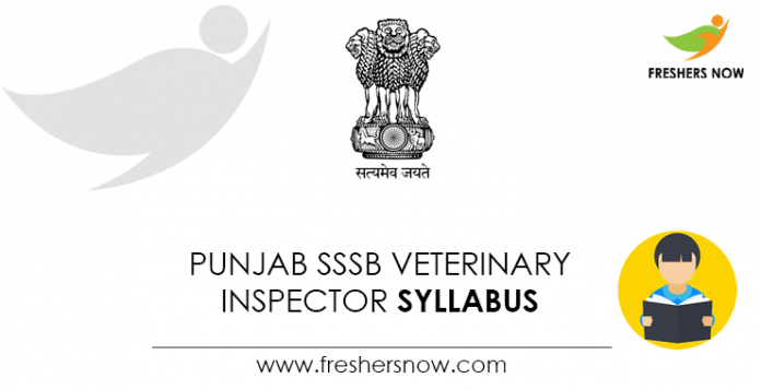 Punjab SSSB Veterinary Inspector Syllabus