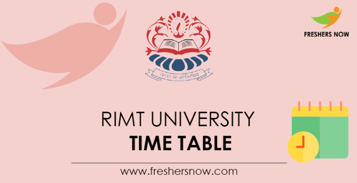 RIMT University Time Table