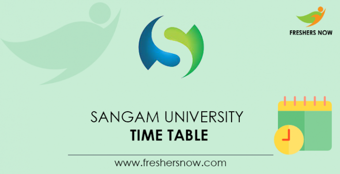 Sangam University Time Table