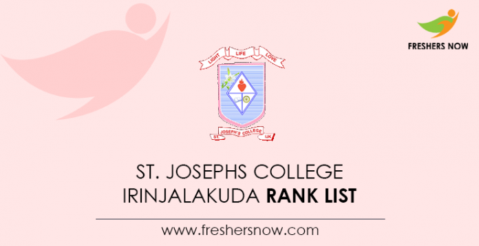 St. Josephs College Irinjalakuda Rank List