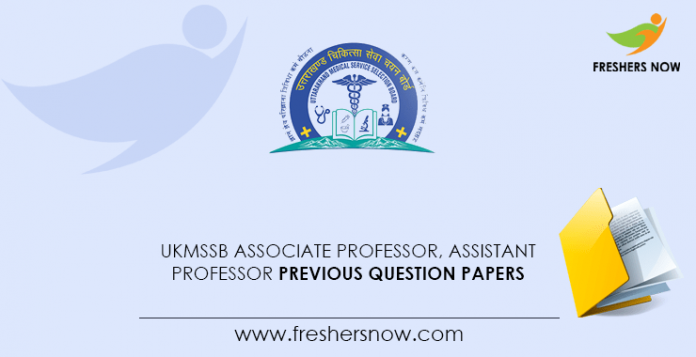 UKMSSB Associate Professor, Assistant Professor Previous Question Papers