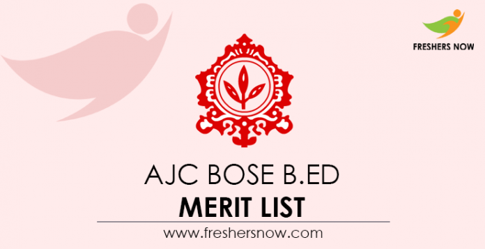 AJC Bose B.Ed Merit List