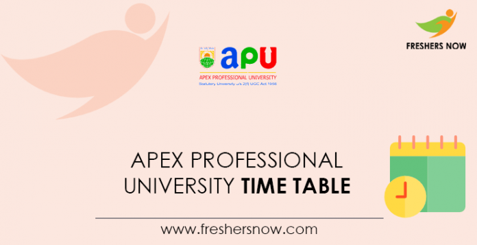Apex Professional University Time Table