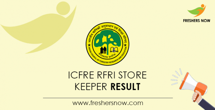 ICFRE-RFRI-Store-Keeper-Result