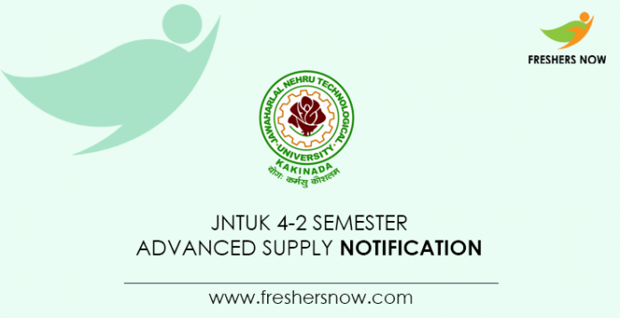 JNTUK B.Tech 4 2 Semester Advanced Supply Notification