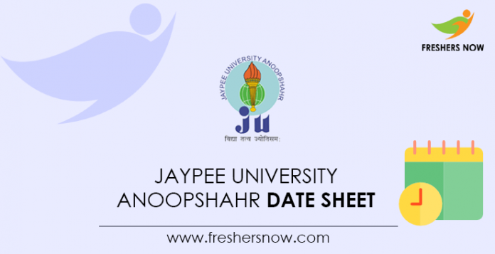 Jaypee University Anoopshahr Date Sheet