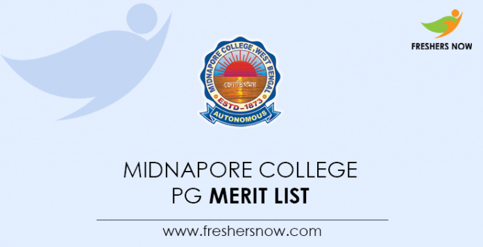 Midnapore College PG Merit List'