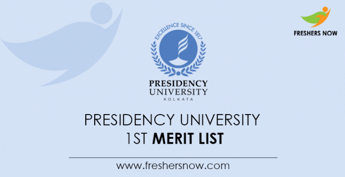 Presidency University 1st Merit List