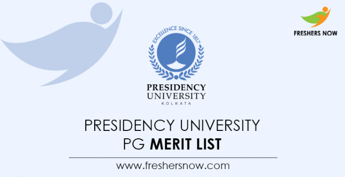 Presidency University PG Merit List