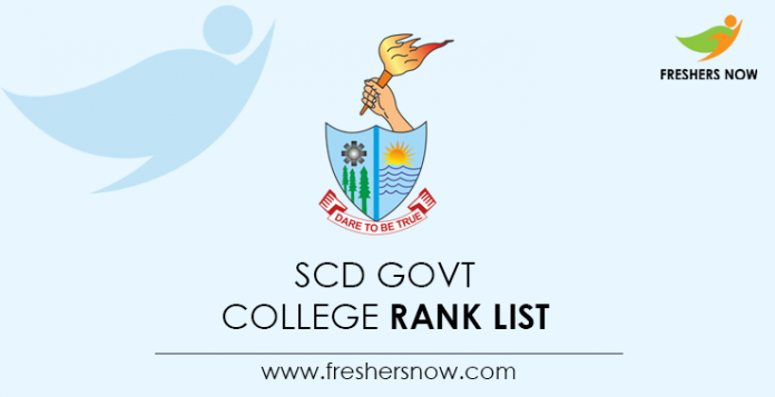 SCD Govt College Rank List