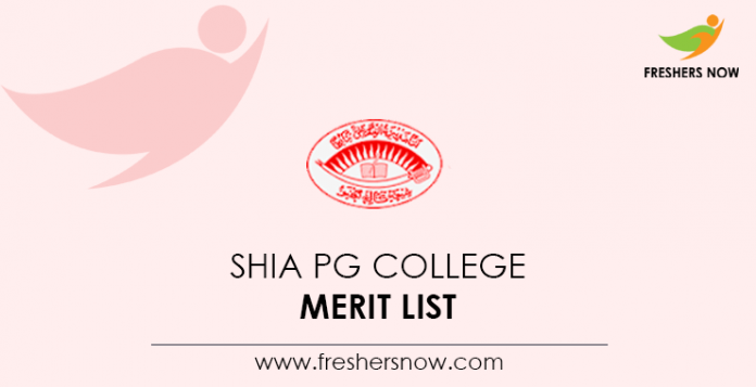 Shia PG College Merit List