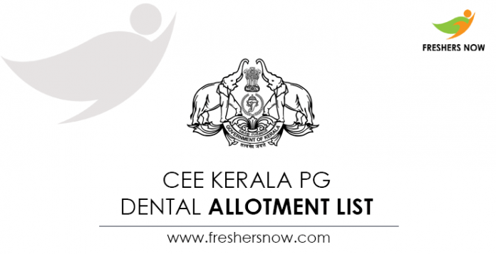 CEE Kerala PG Dental Allotment List