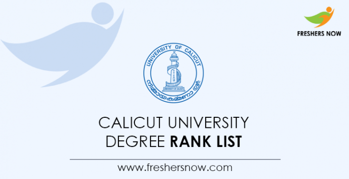 Calicut University Degree Rank List