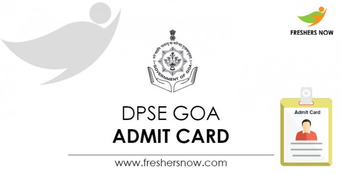 DPSE Goa Admit Card