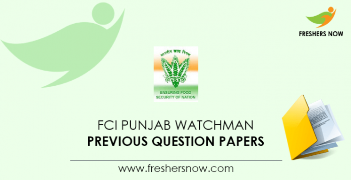 FCI Punjab Watchman Previous Question Papers