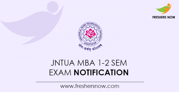 JNTUA MBA 1-2 Sem Exam Notification