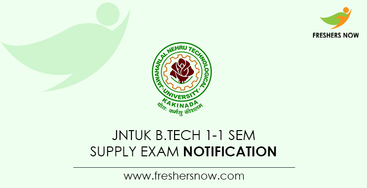 JNTUK B.Tech 1 1 Supply Notification 2021 For R20 R19 R16 R13 R10