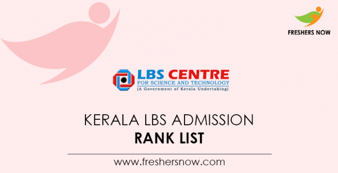 Kerala-LBS-Admission-Rank-List