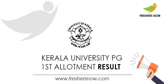 Kerala University PG 1st Allotment Result