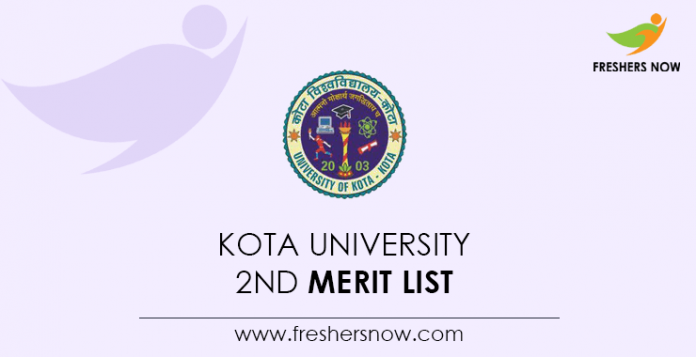 Kota University 2nd Merit List