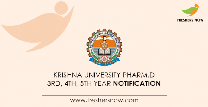Krishna University Pharm.D 3rd, 4th, 5th Year Notification