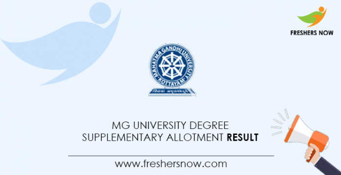 MG University Degree Supplementary Allotment Result