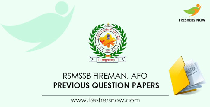 RSMSSB Fireman, AFO Previous Question Papers