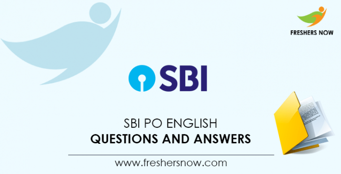 SBI PO English Questions and Answers