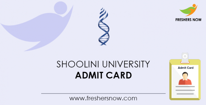Shoolini University Admit Card