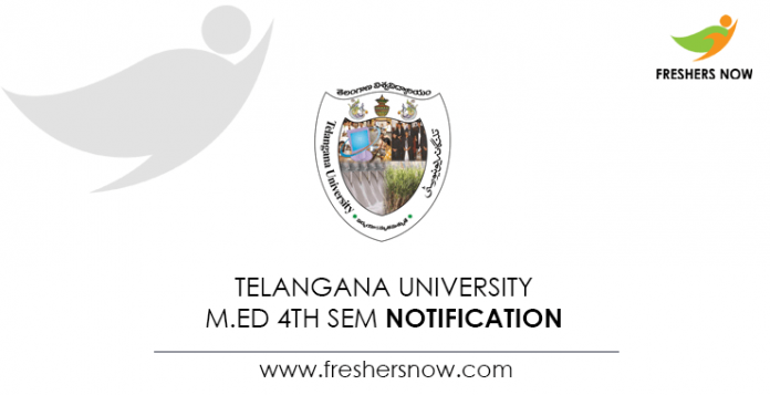 Telangana University M.Ed 4th Sem Notification