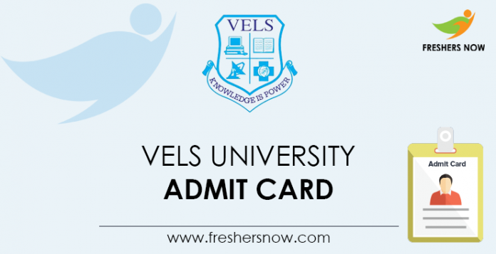 Vels University Admit Card