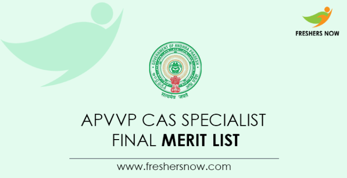 APVVP CAS Specialist Final Merit List