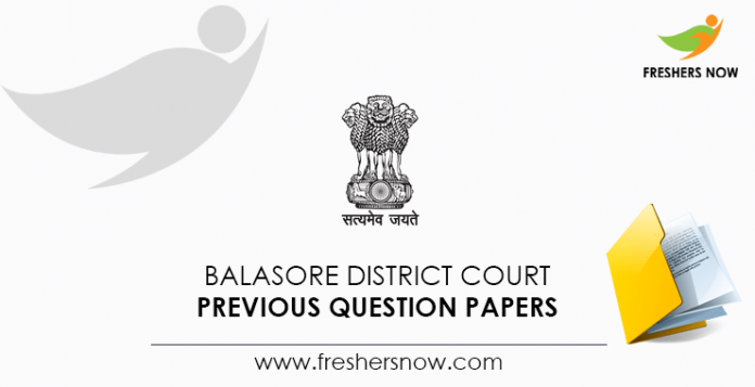 Balasore District Court Previous Question Papers