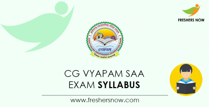 CG Vyapam SAA Exam Syllabus