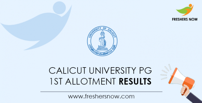 Calicut University PG 1st Allotment Results