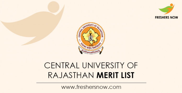 Central University of Rajasthan Merit List