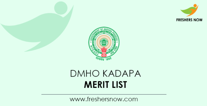 DMHO Kadapa Merit List