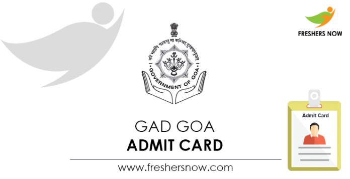 GAD Goa Admit Card