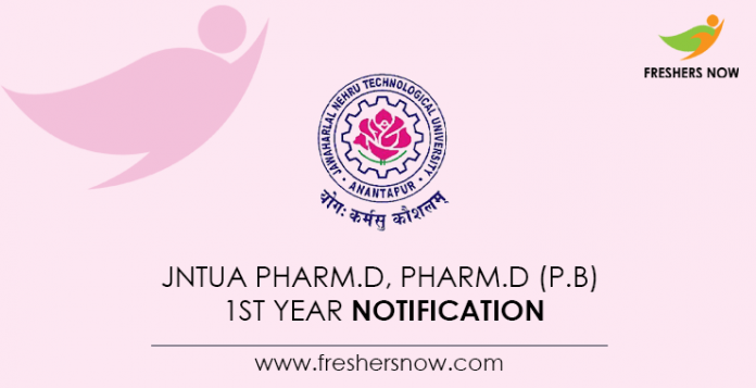 JNTUA Pharm.D, Pharm.D (P.B) 1st Year Notification