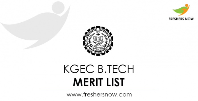 KGEC B.Tech Merit List