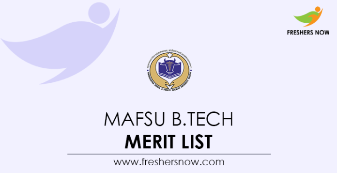 MAFSU B.Tech Merit List