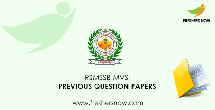 RSMSSB MVSI Previous Question Papers