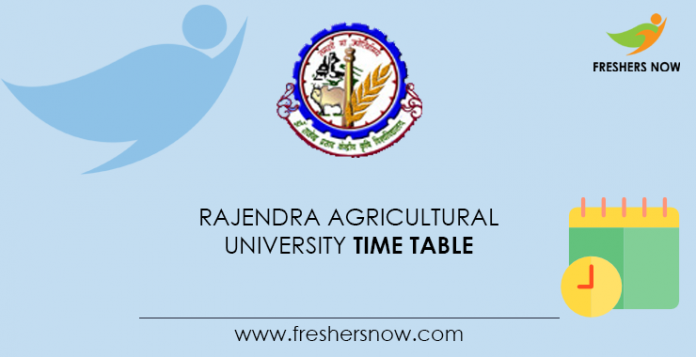 Rajendra Agricultural University Time Table