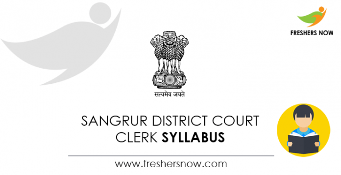 Sangrur District Court Clerk Syllabus