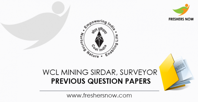 WCL Mining Sirdar, Surveyor Previous Question Papers