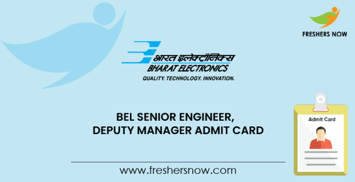BEL Senior Engineer, Deputy Manager Admit Card-min