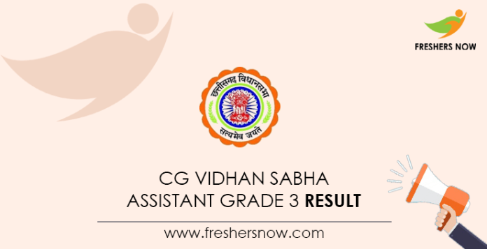 CG Vidhan Sabha Assistant Grade 3 Result