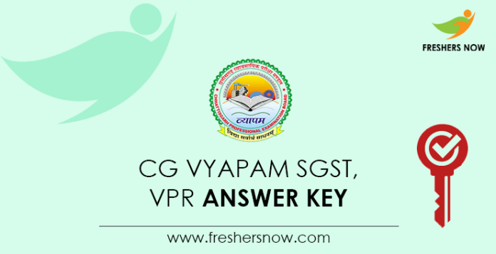 CG Vyapam SGST, VPR Answer Key